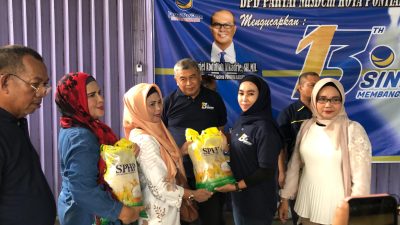 DPD Nasdem Pontianak Rayakan Ulang Tahun ke-13 dengan Berbagi Sembako pada Warga Kurang Mampu