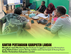 Kantor Pertanahan Kabupaten Landak Ikuti Monitoring dan Evaluasi Tunggakan Layanan Pertanahan